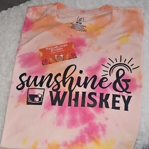 George Tie-Dye Sunshine & Whiskey Tee - Pink, Orange, Yellow
